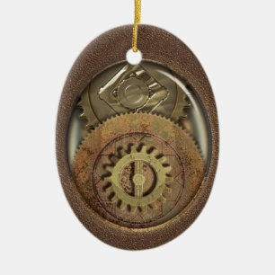 Rusty  Cogs Steampunk Persoonlijk Keramisch Ornament