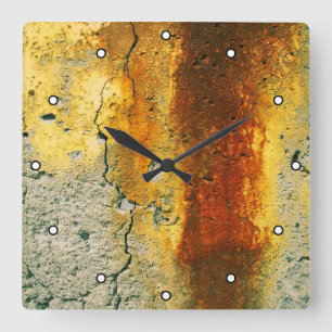 Rusty Concrete Urban Grunge met Stippen Vierkante Klok