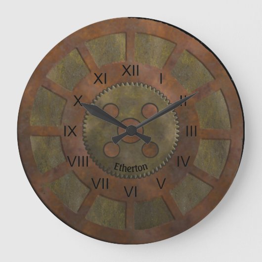 Rusty Coppertones Steampunk Clock Grote Klok (Voorkant)