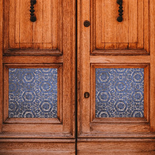 Rusty Damask Patroonbedekking Blue Grunge Texture Tissuepapier