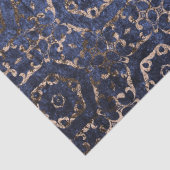Rusty Damask Patroonbedekking Blue Grunge Texture Tissuepapier (Detail)