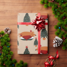 Rusty de Hond Slapen Kerstboom Cadeaupapier