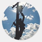 Rusty de Lineman Ronde Sticker (Voorkant)