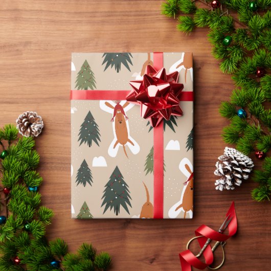 Rusty de pup maken van sneeuw engelen kerst cadeaupapier (Feestdagen Geschenken)