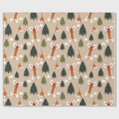 Rusty de pup maken van sneeuw engelen kerst cadeaupapier (Vlak)