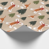 Rusty de pup maken van sneeuw engelen kerst cadeaupapier (Hoek)