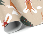 Rusty de pup maken van sneeuw engelen kerst cadeaupapier (Rol Hoek)