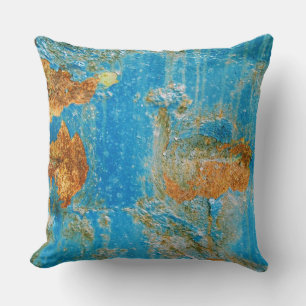 Rusty Distress Blue Metal Kussen