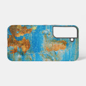 Rusty Distress Blue Metal Samsung Galaxy Hoesje (Achterkant horizontaal)