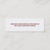 Rusty Edge Contactkaartje (Achterkant)