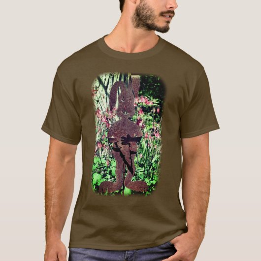 Rusty Flower Garden Rabbit Floral Natuur T-shirt (Voorkant)