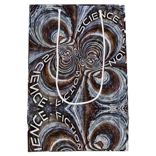 Rusty Fractal Science Fiction Medium Cadeauzakje (Achterkant)