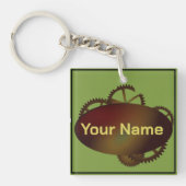 Rusty Gear Label monogram Sleutelhanger (Voorkant)