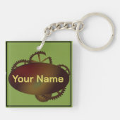 Rusty Gear Label monogram Sleutelhanger (Achterkant)