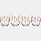 Rusty Gears Steampunk Custom Initiaal Wijnglas Zonder Voet (Voorkant)