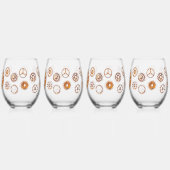 Rusty Gears Steampunk Custom Initiaal Wijnglas Zonder Voet (Achterkant)