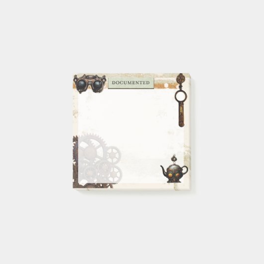 Rusty Gears Steampunk Mechanische 3"x3" Post-it® Notes (Voorkant)