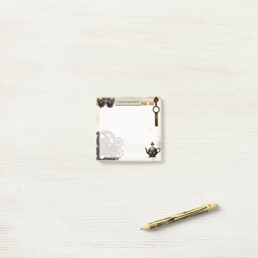 Rusty Gears Steampunk Mechanische 3"x3" Post-it® Notes (Op bureau)