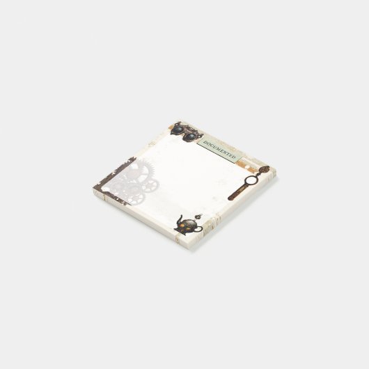 Rusty Gears Steampunk Mechanische 3"x3" Post-it® Notes (Schuin)