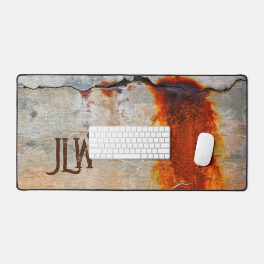 Rusty Gray en Oranje Stedelijke Stroom Stijlvol Bureaumat (Keyboard & Muis)