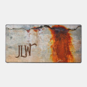 Rusty Gray en Oranje Stedelijke Stroom Stijlvol Bureaumat (Voorkant)