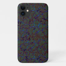 Rusty green crackle with flashblue strokes