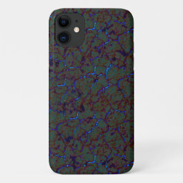 Rusty green crackle with flashblue strokes Case-Mate iPhone case