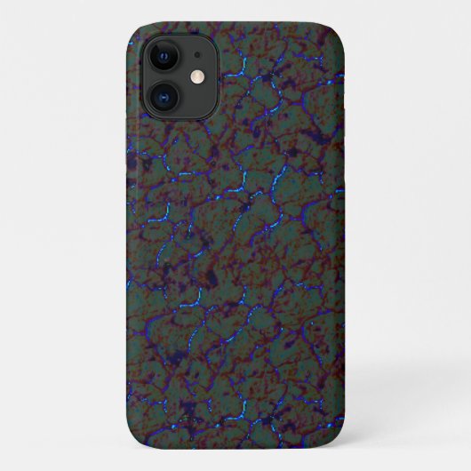 Rusty green crackle with flashblue strokes Case-Mate iPhone case (Achterkant)