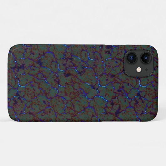 Rusty green crackle with flashblue strokes Case-Mate iPhone case (Achterkant (horizontaal))