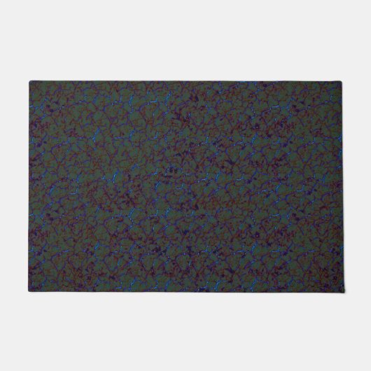 Rusty green crackle with flashblue strokes deurmat (Voorkant)