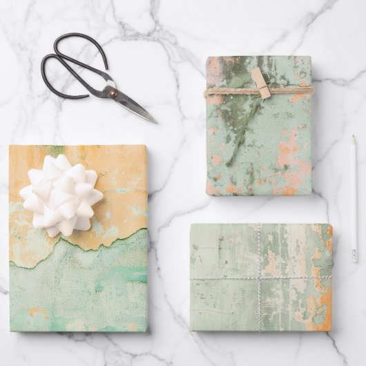 Rusty Green Paint Waterverf Inpakpapier Vel (Voorkant)