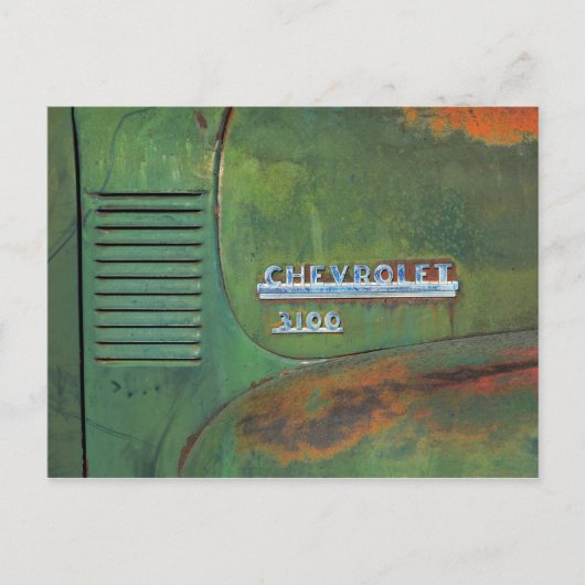 Rusty Green Truck Side Briefkaart (Voorkant)