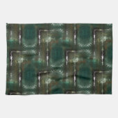 Rusty greenish flowery gemarkeerd met afgesloten p theedoek (Horizontaal)