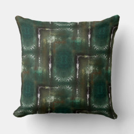 Rusty greenish flowery gemerkt met afgesloten buiz kussen