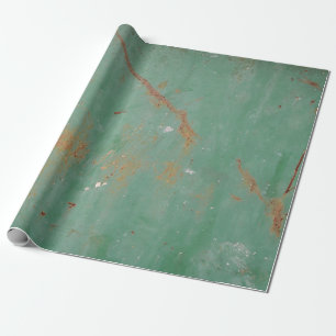 Rusty groen gewethered textured metal urban panel  cadeaupapier