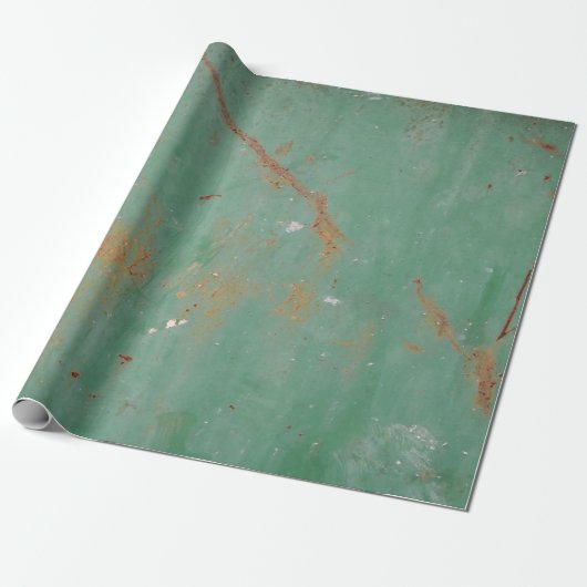 Rusty groen gewethered textured metal urban panel  cadeaupapier (Uitgerold)