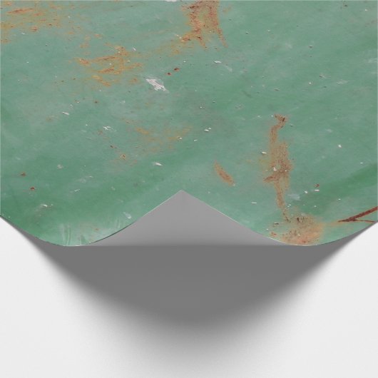 Rusty groen gewethered textured metal urban panel  cadeaupapier (Hoek)
