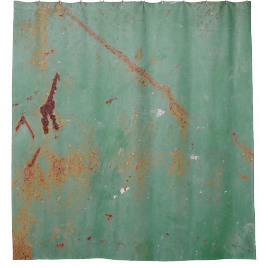 Rusty groen gewethered textured metal urban panel douchegordijn (Voorkant)