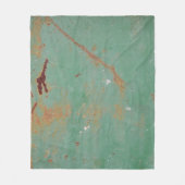 Rusty groen gewethered textured metal urban panel  fleece deken (Voorkant)