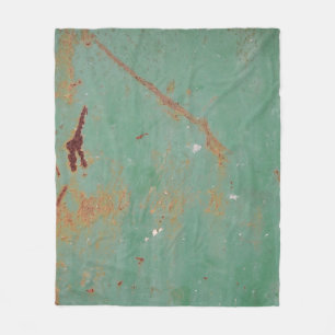 Rusty groen gewethered textured metal urban panel fleece deken