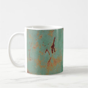 Rusty groen gewethered textured metal urban panel koffiemok