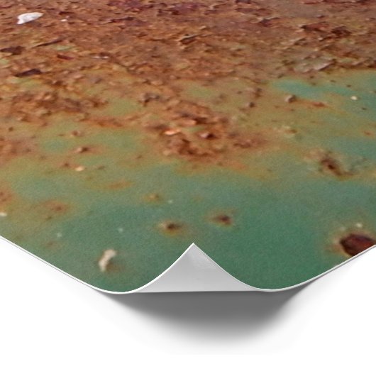 Rusty groen gewethered textured metal urban panel  poster (Hoek)