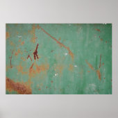Rusty groen gewethered textured metal urban panel  poster (Voorkant)