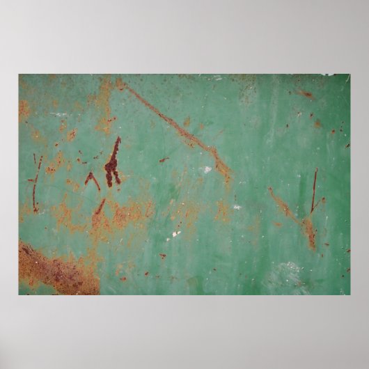 Rusty groen gewethered textured metal urban panel poster (Voorkant)