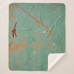 Rusty groen gewethered textured metal urban panel sherpa deken