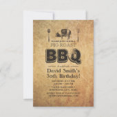 Rusty Grunge Pig Roast BBQ Birthday Party Kaart (Voorkant)