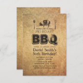 Rusty Grunge Pig Roast BBQ Birthday Party Kaart (Voorkant / Achterkant)