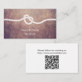 Rusty Grunge Tying the Knot Wedding Website Invoeg Informatiekaartje (Voorkant / Achterkant)