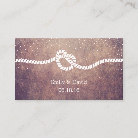 Rusty Grunge Tying the Knot Wedding Website Invoeg Informatiekaartje (Voorkant)