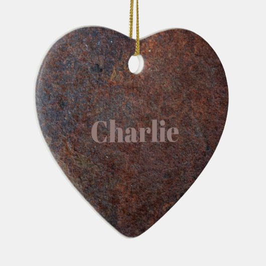 "Rusty Heart" Aangepaste naam ornament (Rechts)